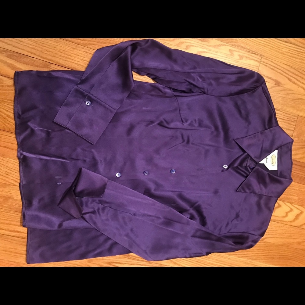 Talbots silk blouse, blue violet, size 4